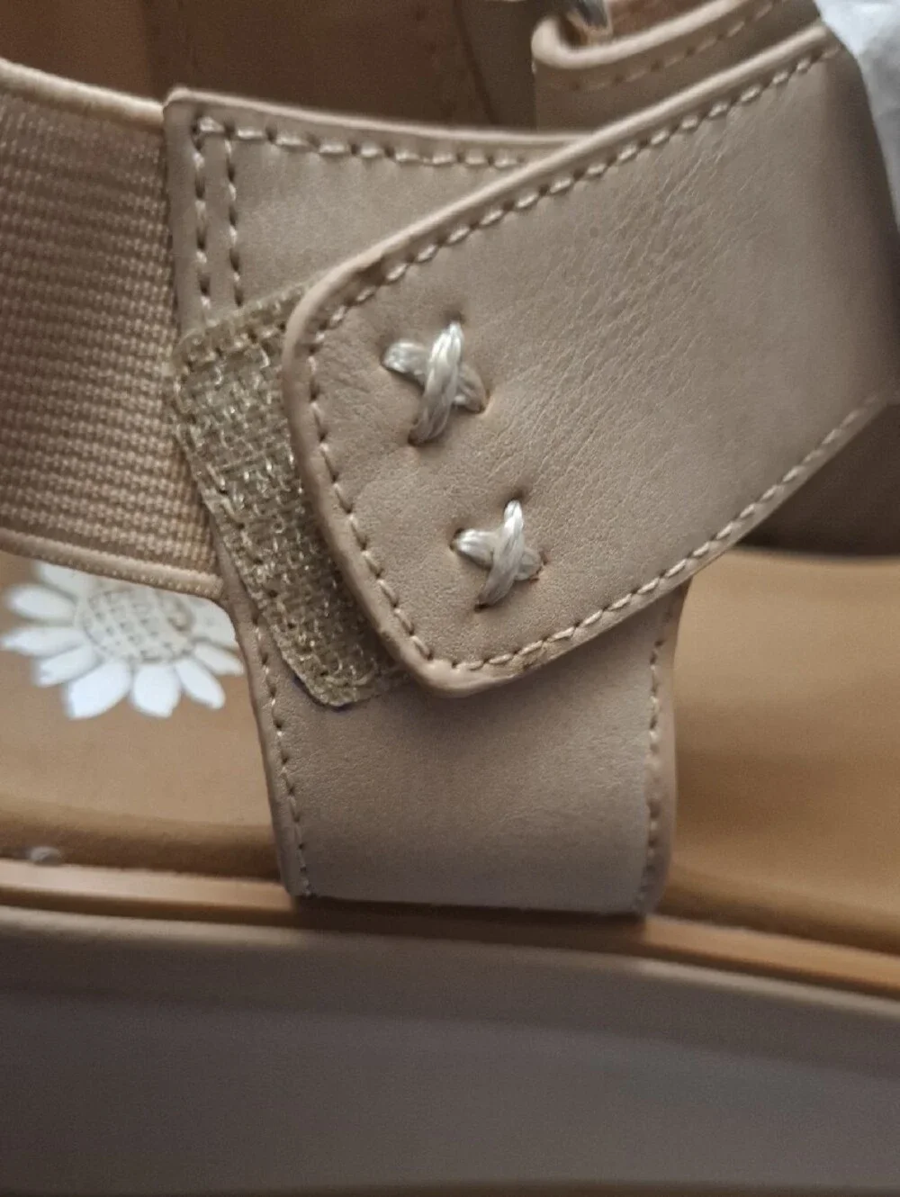 Yellow Box Beige Platform Sandals with Ankle Strap